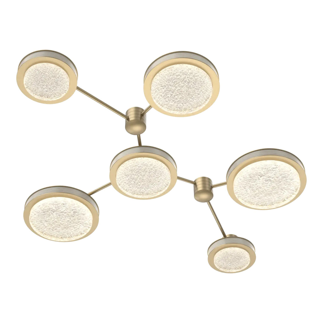 Iris Hub &amp; Spoke by Hammerton Studio – 6 Light Linear in Gilded Brass