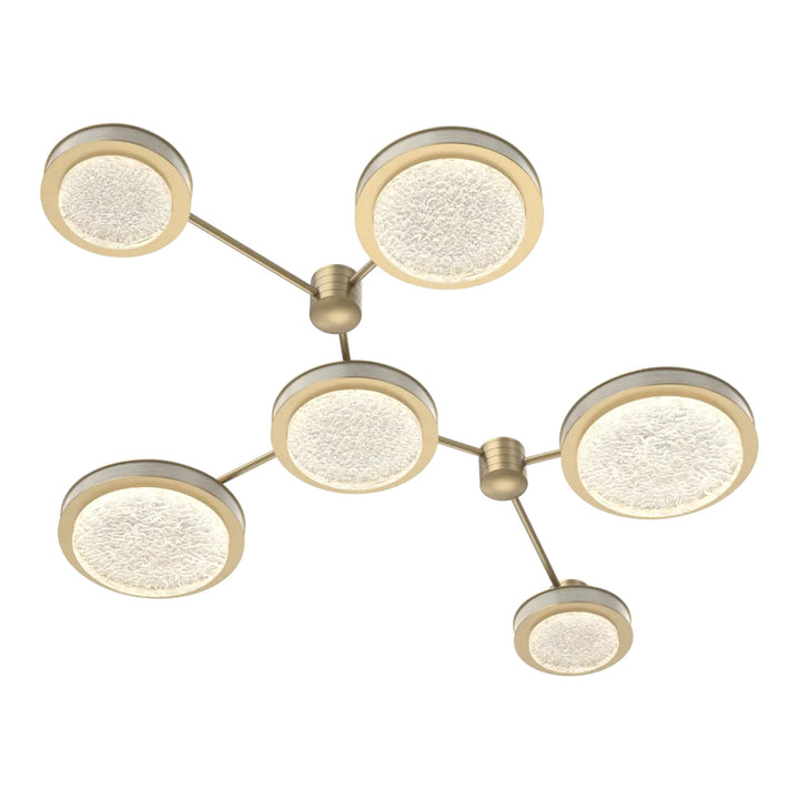 Iris Hub &amp; Spoke by Hammerton Studio – 6 Light Linear in Gilded Brass