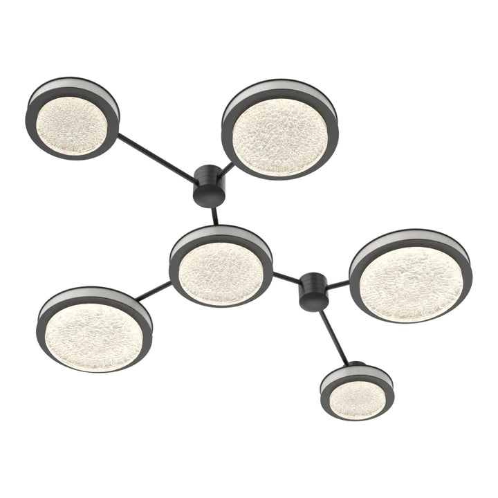 Iris Hub &amp; Spoke by Hammerton Studio – 6 Light Linear in Matte Black with Salt White accent
