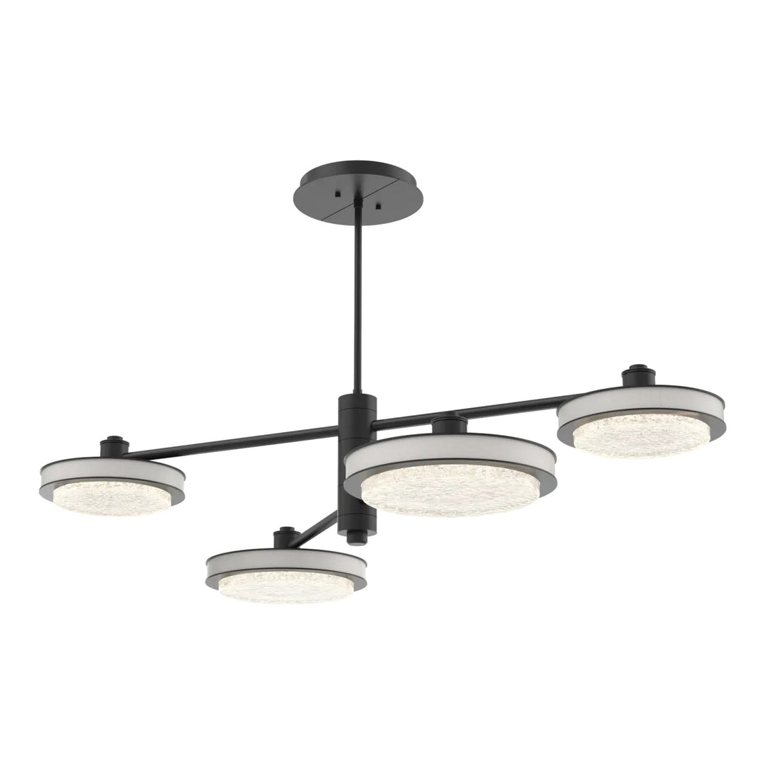 Iris Mobile Chandelier by Hammerton Studio – 4 Lights in Matte Black with Salt White accent