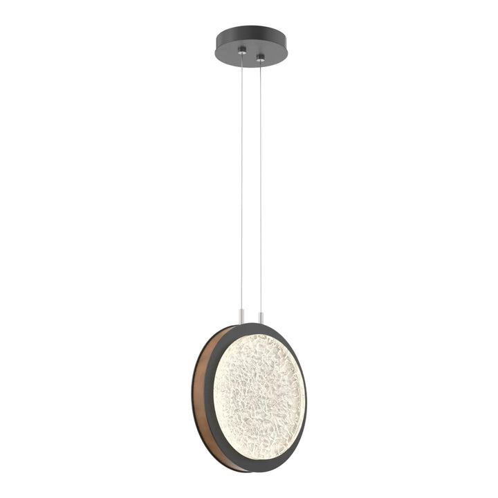 Iris Pendant by Hammerton Studio in Matte Black with Leather - Nutmeg accent