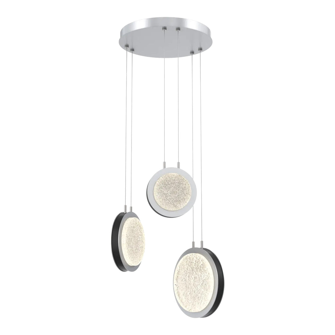 Iris Round Pendant Chandelier by Hammerton Studio – 3 Lights in Classic Silver