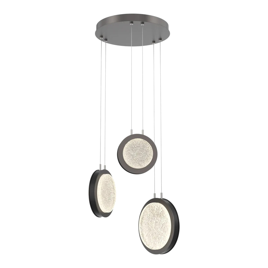 Iris Round Pendant Chandelier by Hammerton Studio – 3 Lights in Graphite