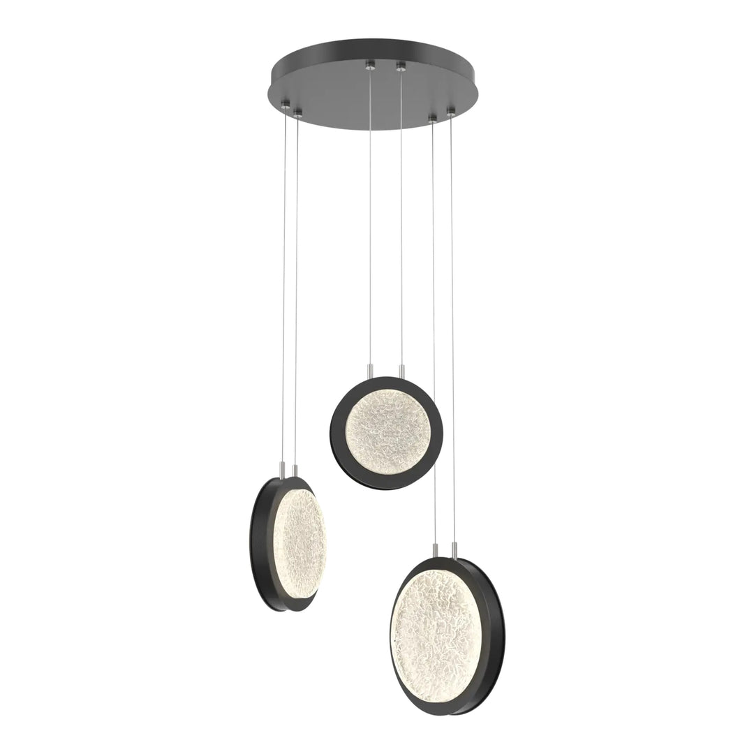Iris Round Pendant Chandelier by Hammerton Studio – 3 Lights in Matte Black