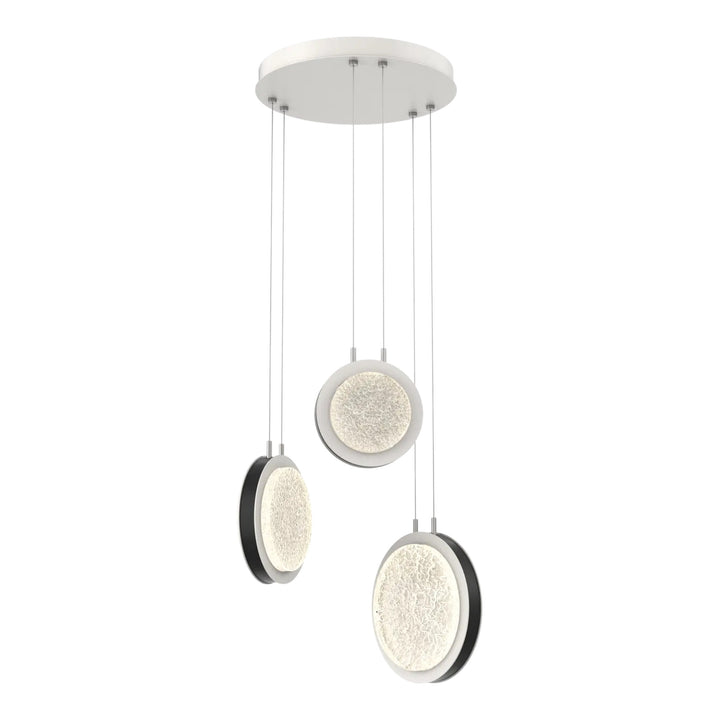 Iris Round Pendant Chandelier by Hammerton Studio – 3 Lights in Salt White