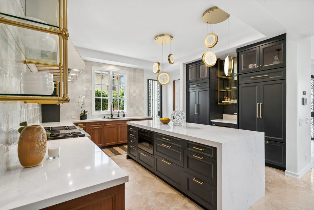 Iris Round Pendant Chandelier by Hammerton Studio in a styled interior