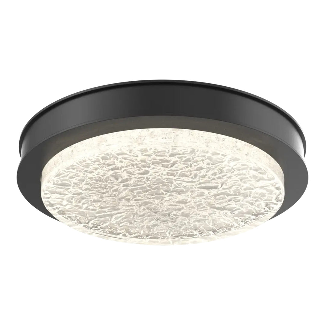 Iris Single Glass Sconce &amp; Flush Mount by Hammerton Studio in Matte Black with Matching Panel accent