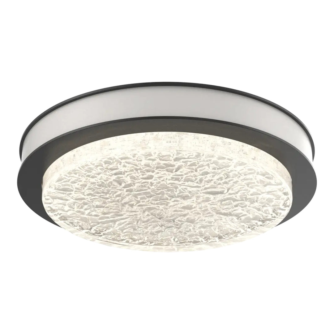 Iris Single Glass Sconce &amp; Flush Mount by Hammerton Studio in Matte Black with Salt White accent