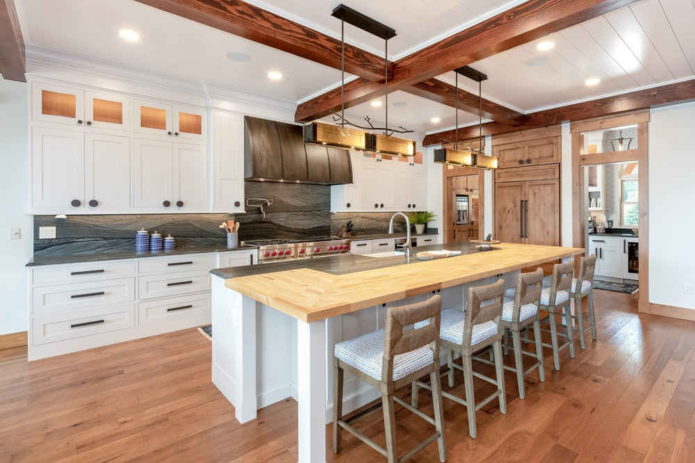Ironwood Linear Chandelier by Hammerton Studio in a styled interior