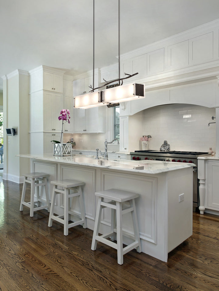 Ironwood Linear Chandelier by Hammerton Studio in a styled interior