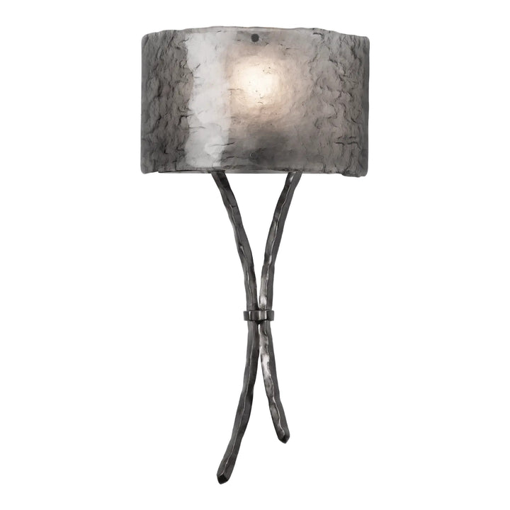 Ironwood Sprout Sconce by Hammerton Studio in Matte Black with Smoke Granite glass