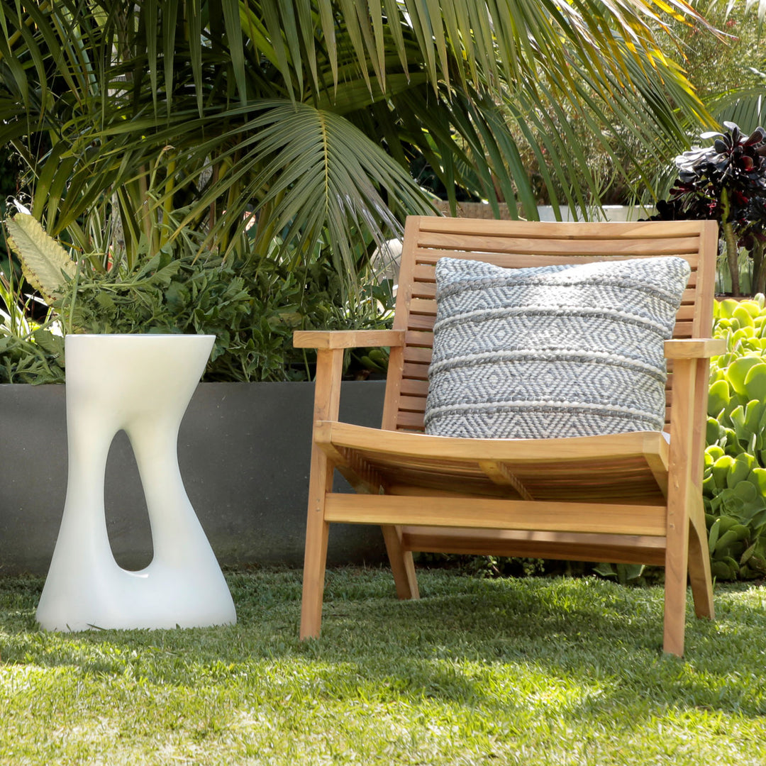 Isla White Outdoor Side Table, manufacturer lifestyle setting