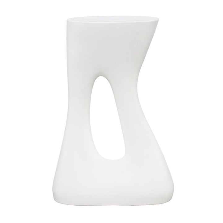Isla White Outdoor Side Table, front view