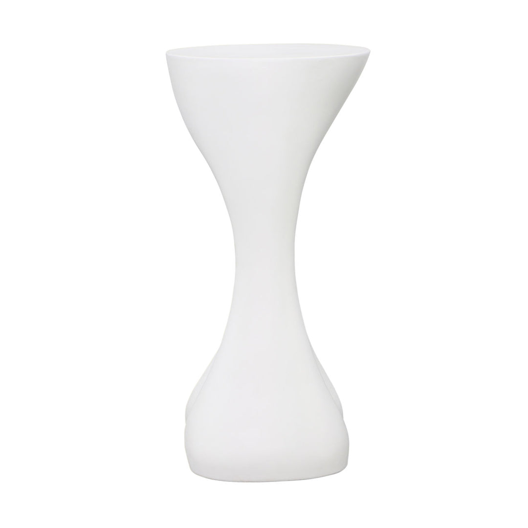 Isla White Outdoor Side Table, profile view