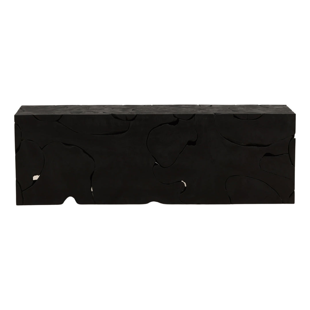 Brixton Teak Bench, Black, back view