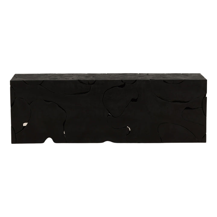 Brixton Teak Bench, Black, back view