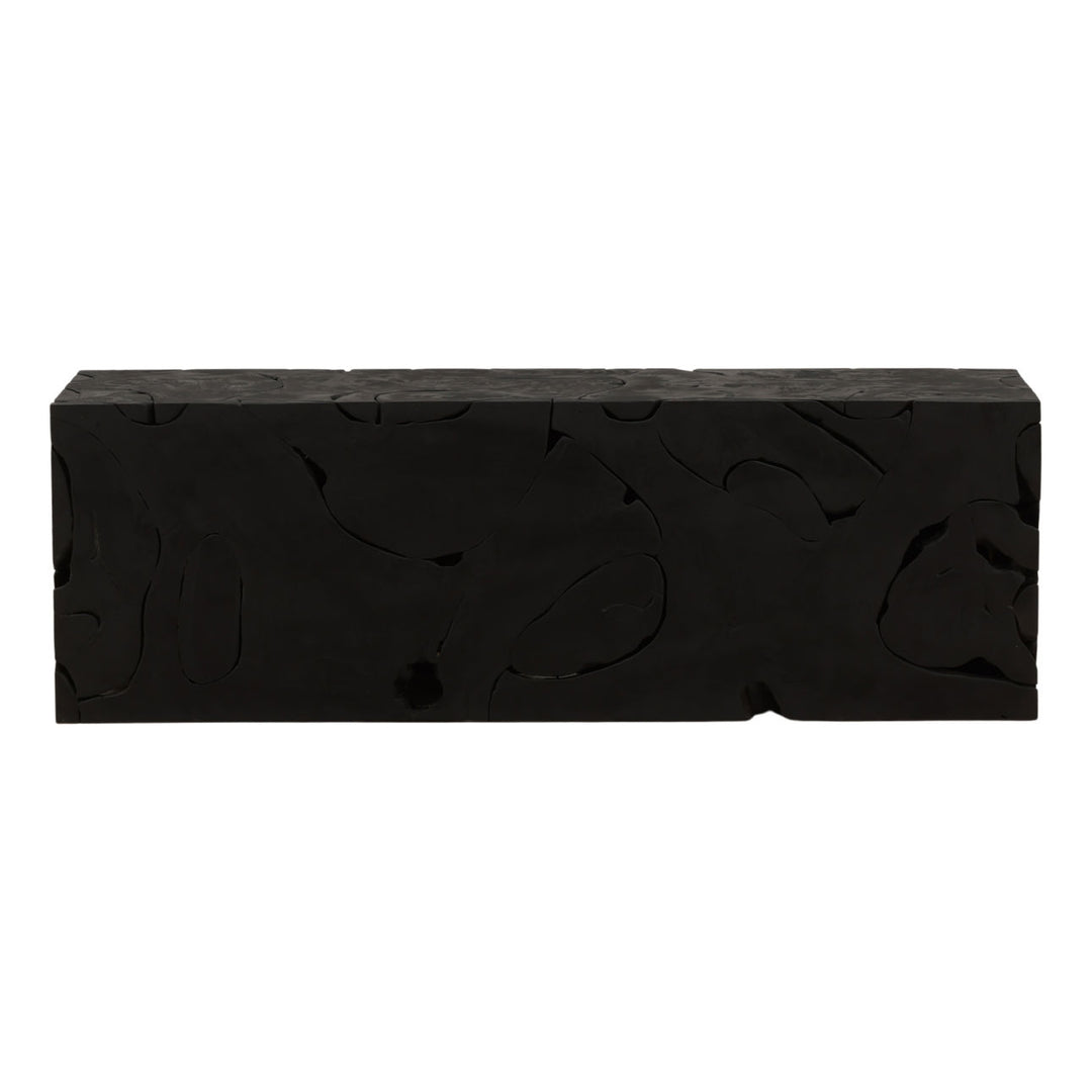 Brixton Teak Bench, Black, front view