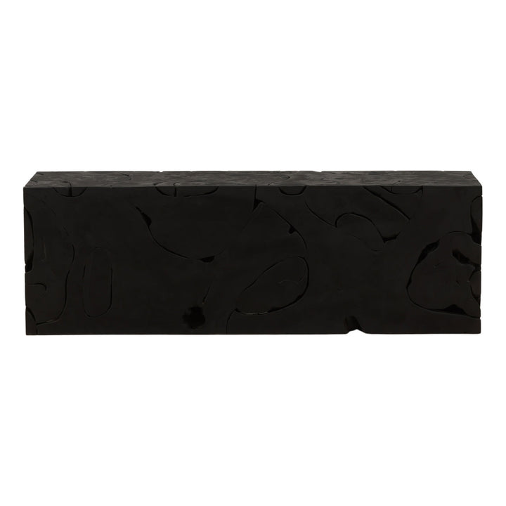 Brixton Teak Bench, Black, front view