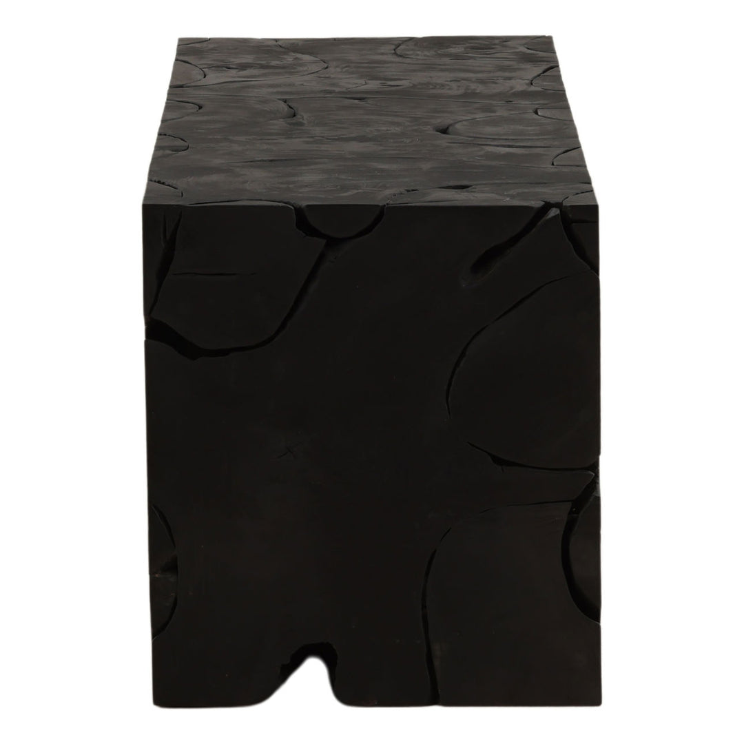 Brixton Teak Bench, Black, profile view