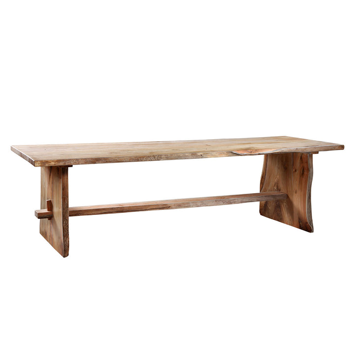 Talon Solid Teak Live Edge Dining Table, 126-inch, three-quarter studio view
