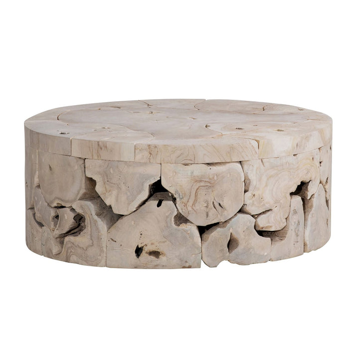 Brixton Bleached Teak Coffee Table, three-quarter studio view