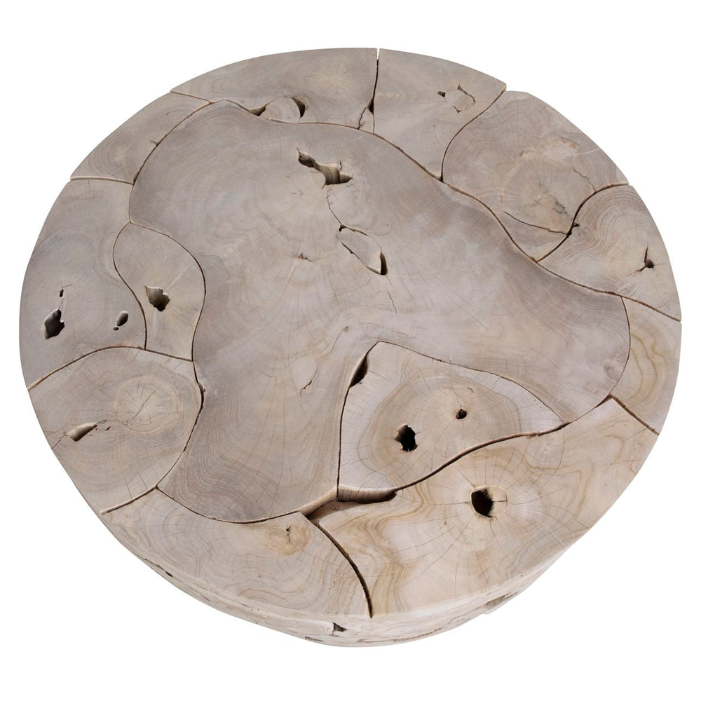 Brixton Bleached Teak Coffee Table, overhead view