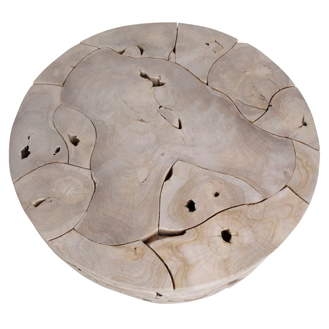 Brixton Bleached Teak Coffee Table, overhead view