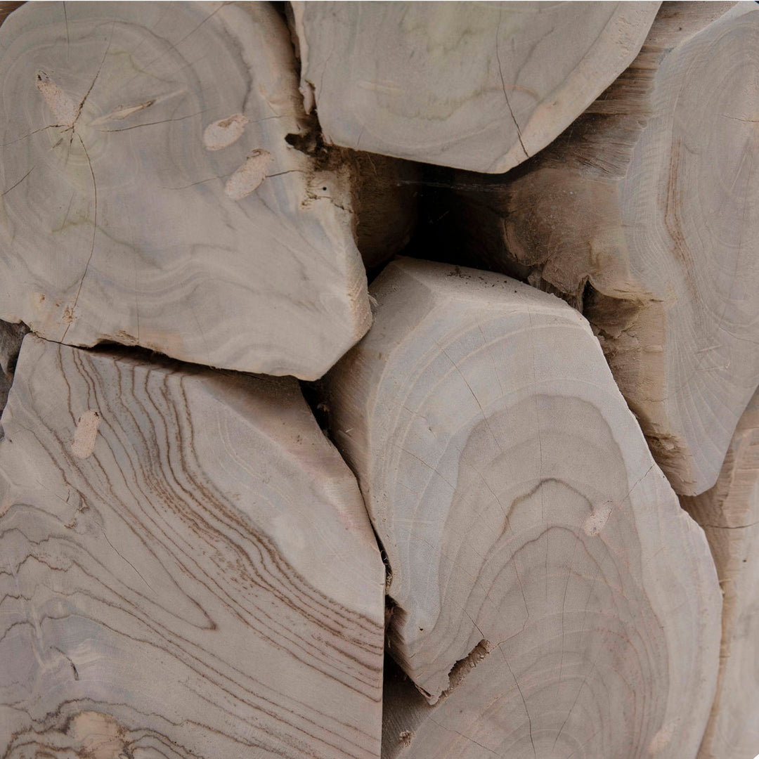 Brixton Bleached Teak Side Table, detail 1 view