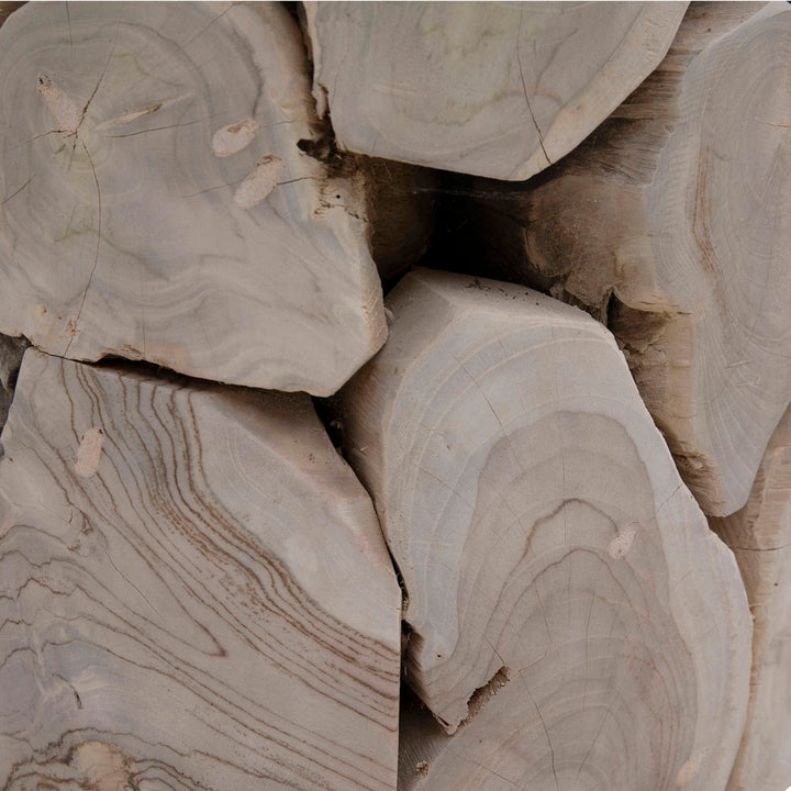 Brixton Bleached Teak Side Table, detail 1 view