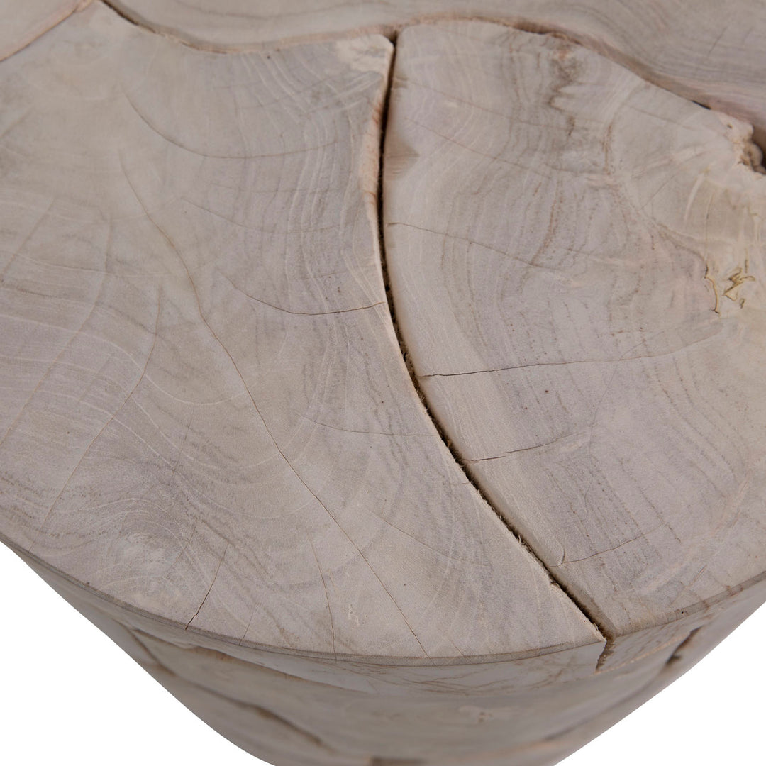 Brixton Bleached Teak Side Table, detail 2 view