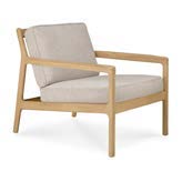 Ethnicraft Jack lounge chair in oak with ivory fabric