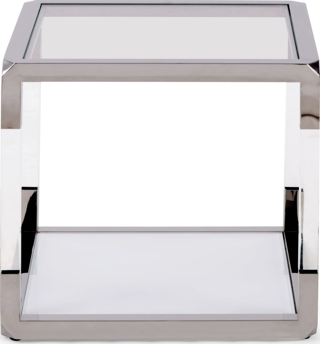 Jasper Glass and Acrylic End Table in Acrylic/White Glass/PSS — lifestyle photo