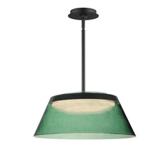 Jensen 18" LED Pendant by ET2 Lighting in Black, front view