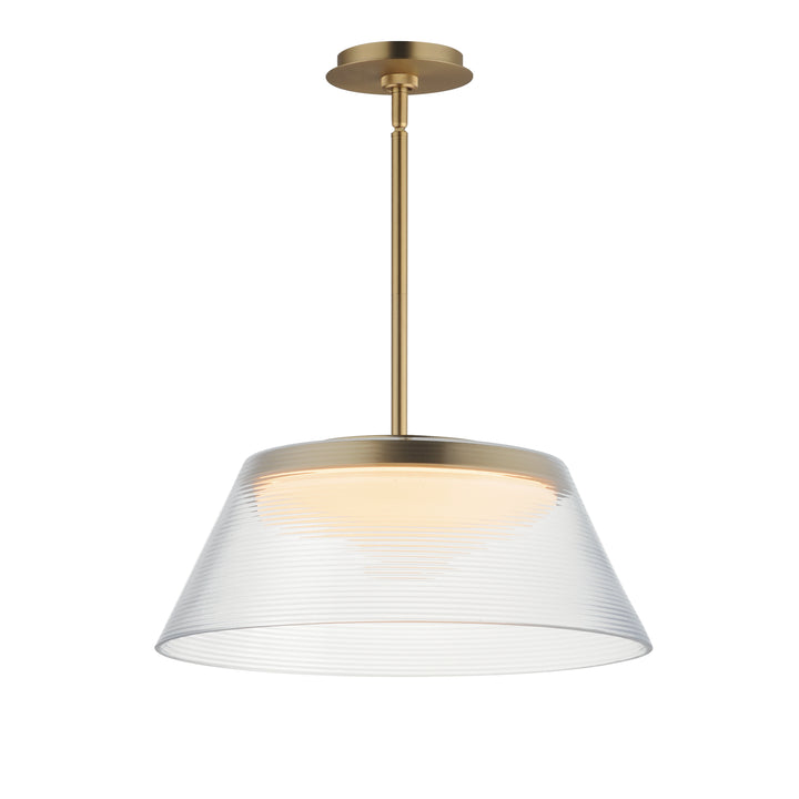 Jensen 18" LED Pendant by ET2 Lighting in Satin Brass finish