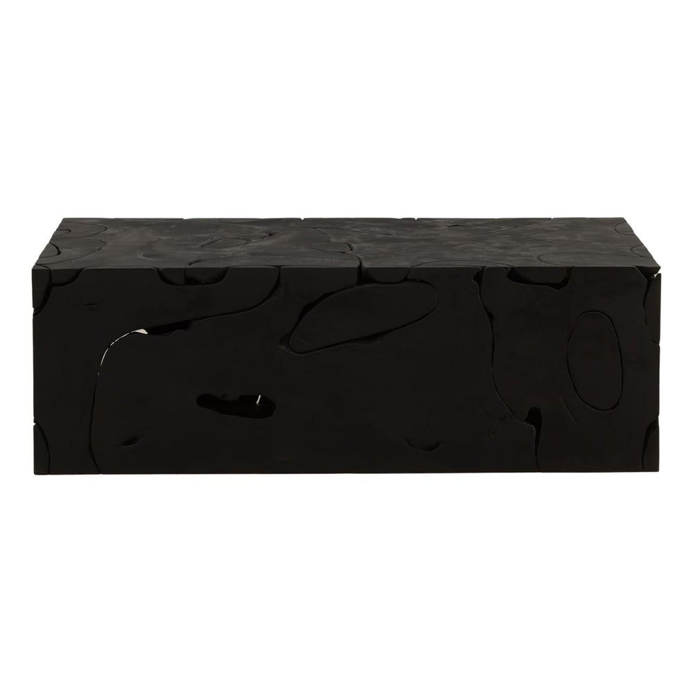 Bryn Teak Coffee Table, Black, front view