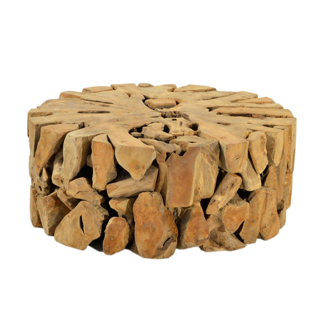 Jory Teak Coffee Table, three-quarter studio view
