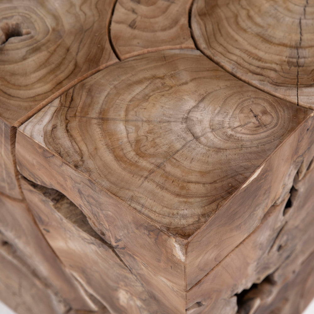 Bryn Teak Side Table, Natural, detail 1 view