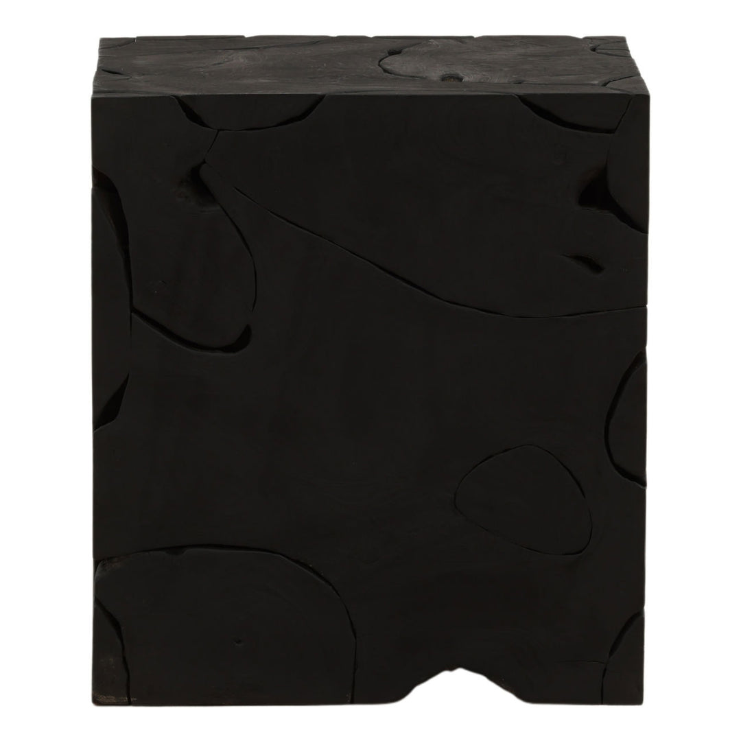 Bryn Teak Side Table, Black, back view