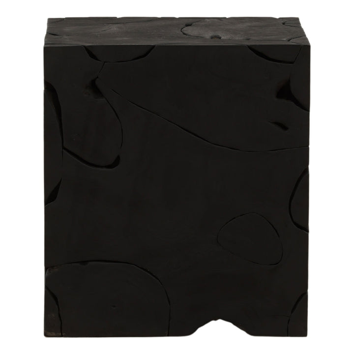 Bryn Teak Side Table, Black, back view