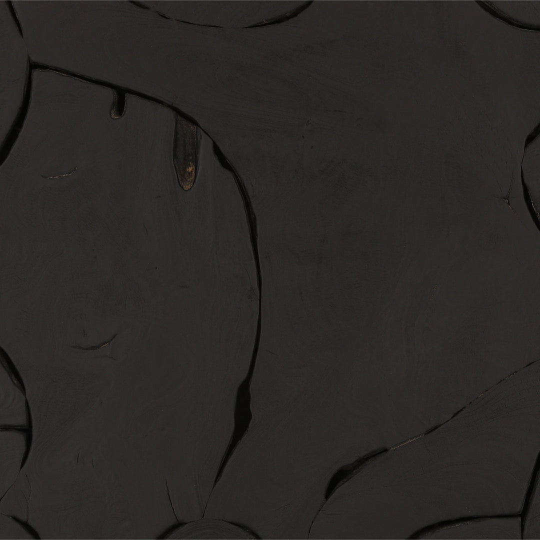 Bryn Teak Side Table, Black, detail 1 view