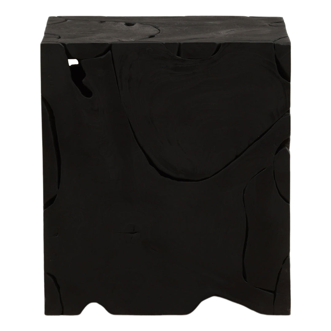 Bryn Teak Side Table, Black, front view