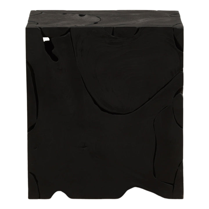 Bryn Teak Side Table, Black, front view