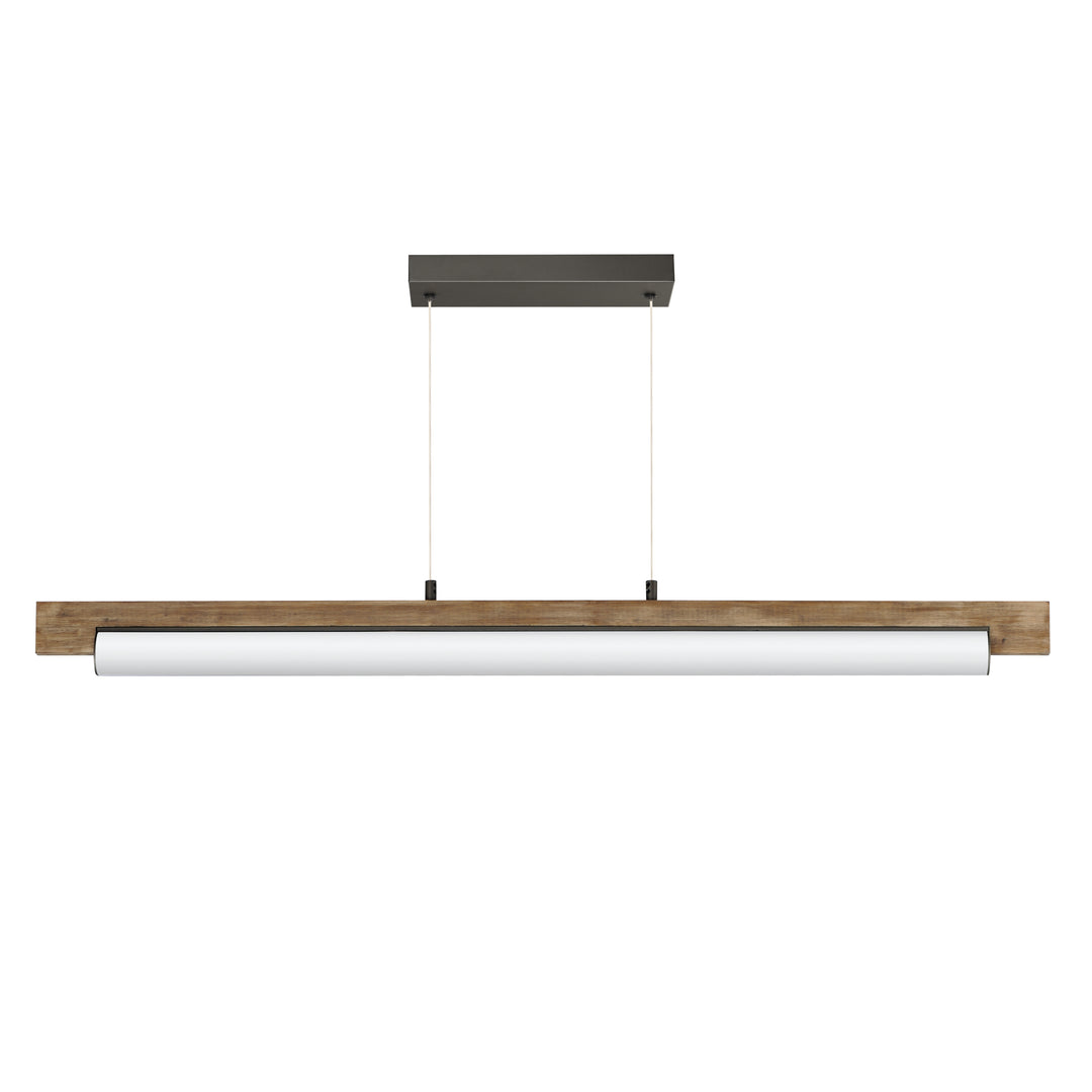 Joist 45" LED Horizontal Pendant by ET2 Lighting in Driftwood / Charcoal, front view