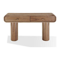 Juba Walnut Console Table by Modus in Mongoose — product view on a white background