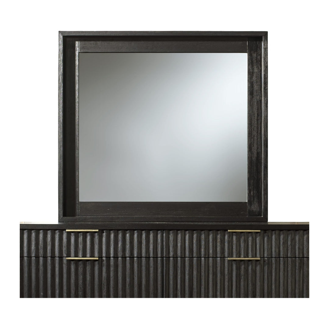 Kentfield Beveled Glass Mirror by Modus in Black Drifted Oak — on a white background