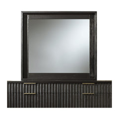 Kentfield Beveled Glass Mirror by Modus in Black Drifted Oak — on a white background
