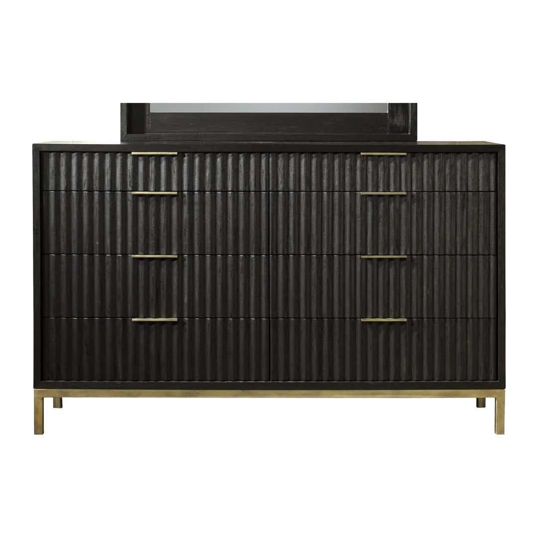 Kentfield Eight Drawer Dresser by Modus in Black Drifted Oak — on a white background