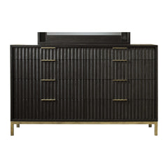 Kentfield Eight Drawer Dresser by Modus in Black Drifted Oak — on a white background