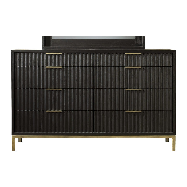 Kentfield Eight Drawer Dresser by Modus in Black Drifted Oak — on a white background