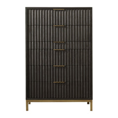 Kentfield Six Drawer Chest by Modus in Black Drifted Oak — on a white background